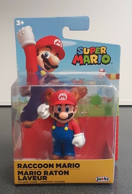 World of Nintendo Super Mario Action Figure 2.5'' Raccoon Mario by Jakks NIB