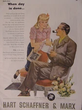 1944 Esquire Original Ads WWII HART SCHAFFNER MARX Jay Hyde Barnum KING Whiskey