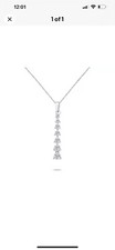 1/2 Carat Genuine Diamond Necklace 14 Karat White Gold