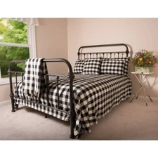 Farmhouse Bed Cover in Black and Buttermilk - Queen