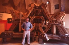 1977 Slide View of Man Posed inside Palo Soleri Studios Arizona ?