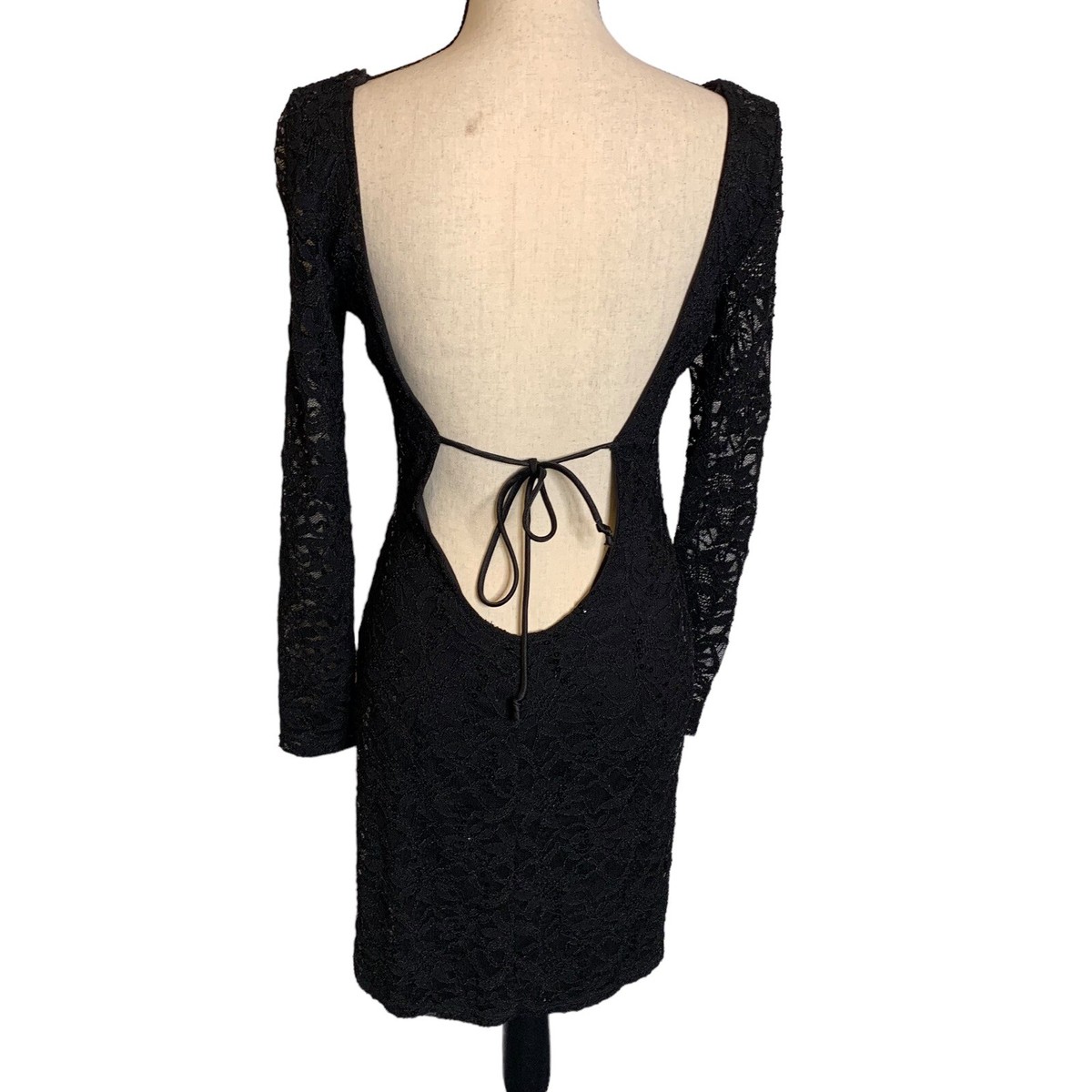 Jump Apparel Dress Womens Large Black Lace Little Black Dress Low Back |  eBay