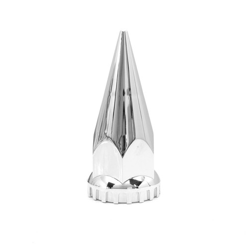 33mm Lug Nut Chrome Front Hub Covers Semi Truck Spiked Set of 2 - 第 5/10 張圖片