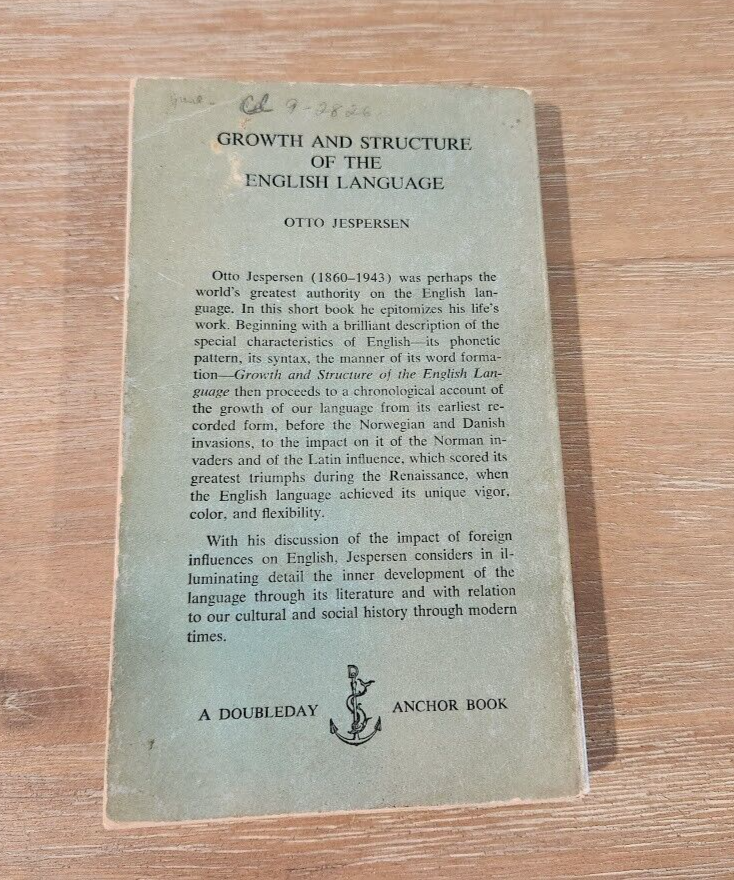 Growth and Structure of the English Language Doubleday Vintage