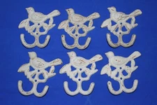 Song Bird Wall Hook, Double Hooks, Cast Iron, 6 items - DLT