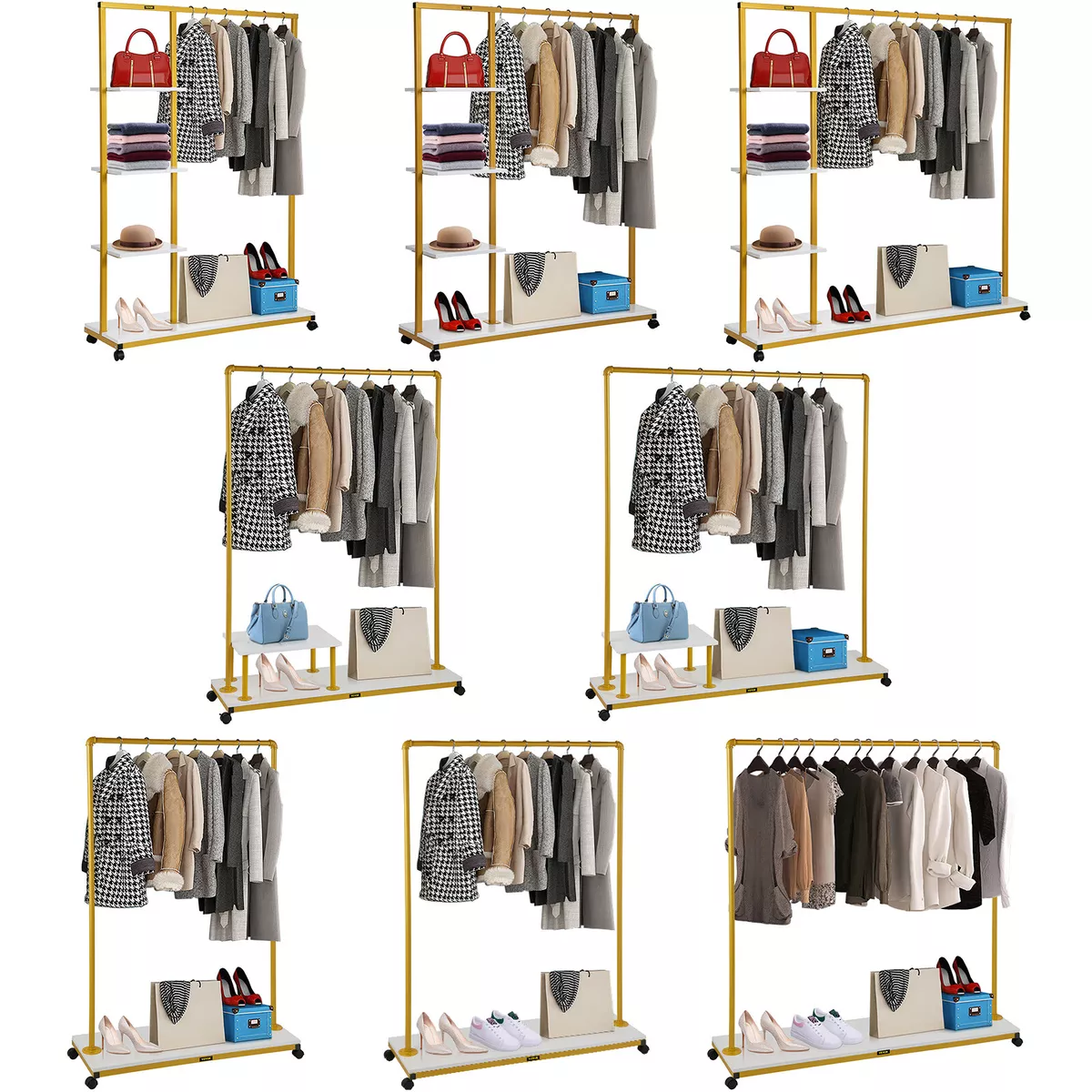 VEVOR Garment Rack Clothes Rack Heavy Duty Rolling Clothes