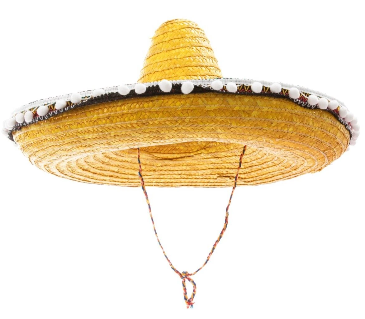 Yellow Sombrero Hat Large Funny Hawaii Mexican BBQ Quality Day of Dead  Unisex