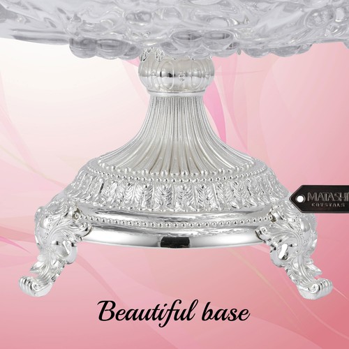 Tazón decorativo compuesto de 3 secciones de cristal plateado Matashi para fiestas - Imagen 3 de 7