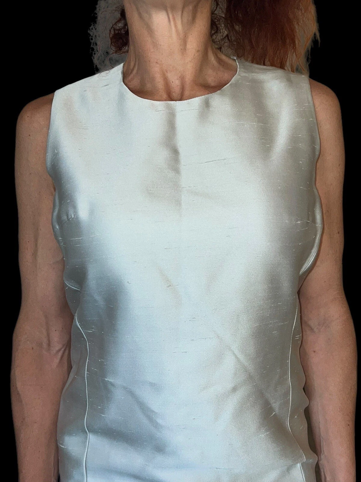 ABITO TUBINO SMANICATO SETA BLU GHIACCIO DONNA MICHAEL KORS MADE IN ITALY 6 8