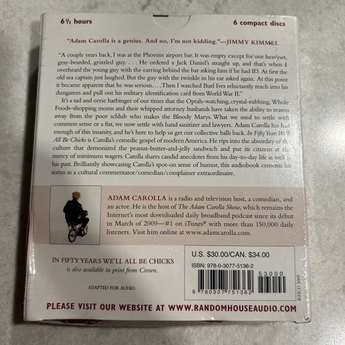 Adam Carolla CD Audio Book Compact Disc In Fifty Years We'll All Be Chicks Set - Picture 2 of 2