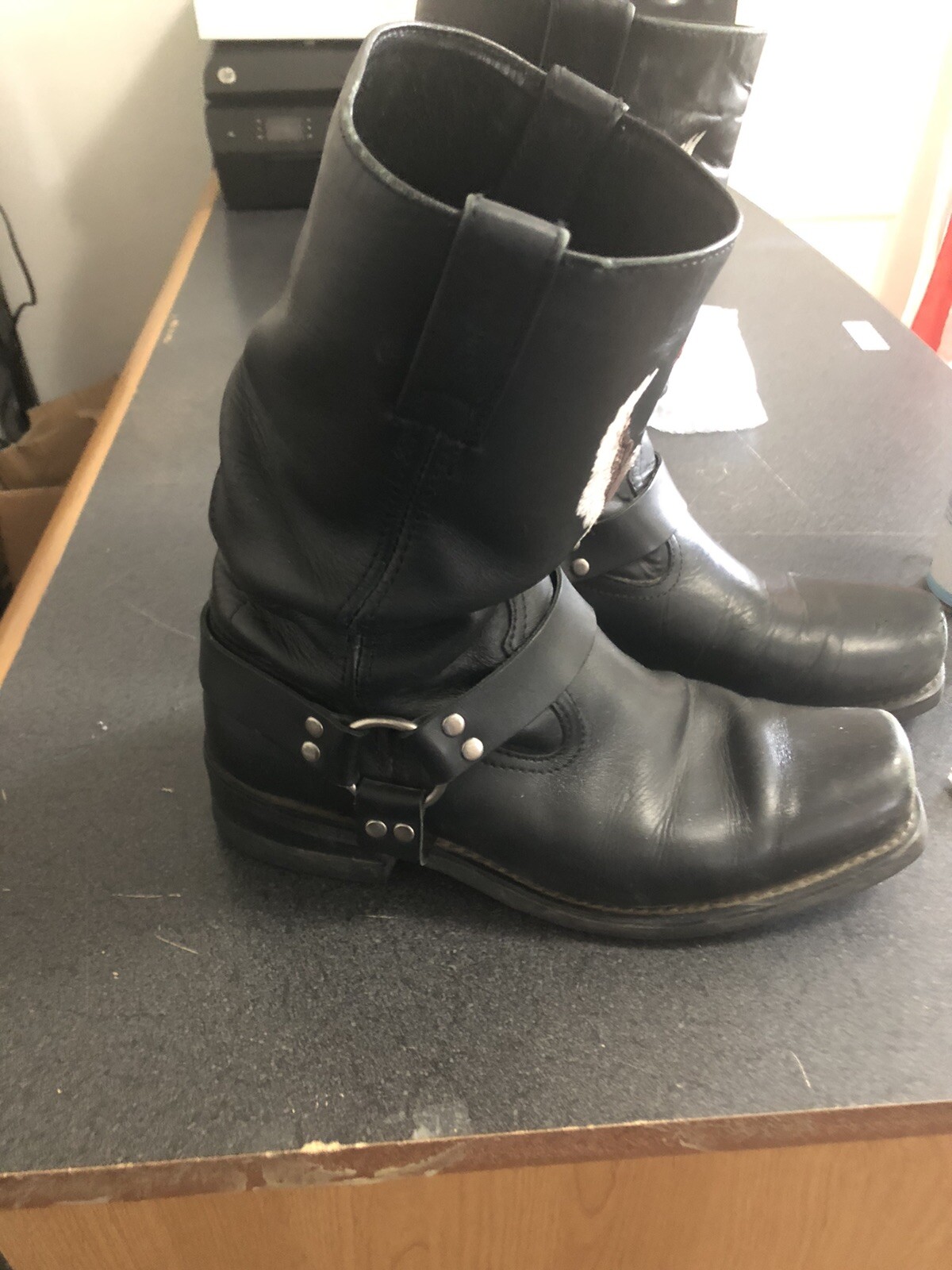 Harley Davidson Men’s Sz 13 Black Leather Motorcycle Boots eBay