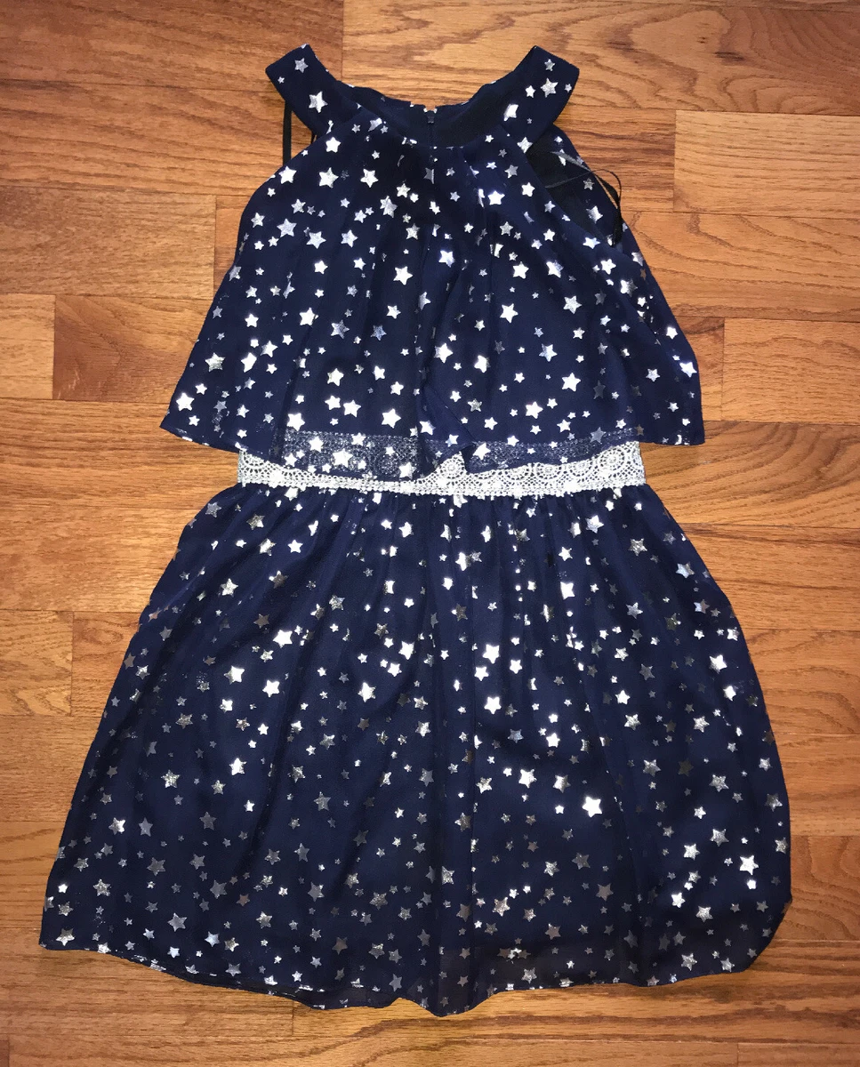 Navy dress with outlet stars