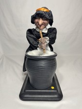 Gemmy 17" 90s Animated Talking Witch Stirring Cauldron Tested Halloween Vintage