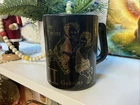 Vintage Federal Milk Glass Gemini Zodiac Sign Coffee Mug Cup Black & Gold