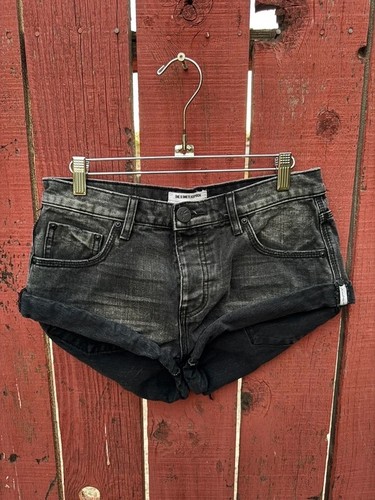 One Teaspoon Bandits Shorts Black Denim Micro Mini size 26 Festival Summer Beach