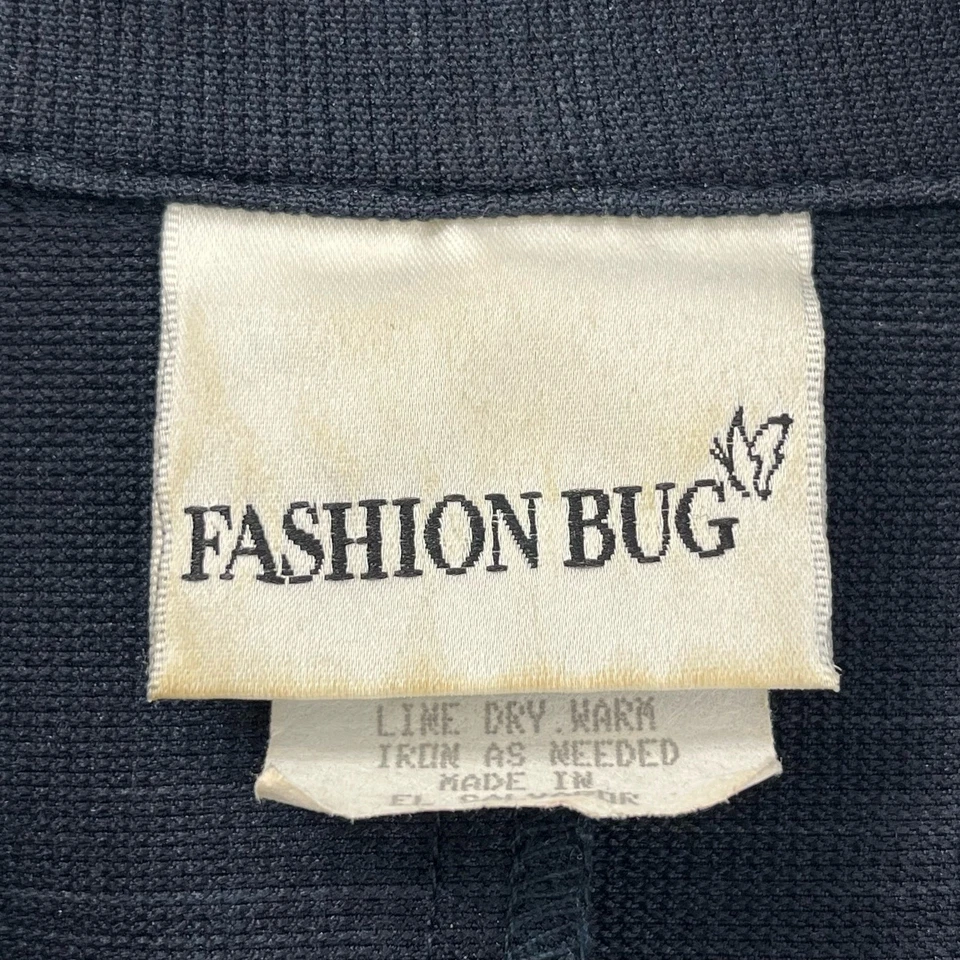 Vintage Fashion Bug Navy One Button Long Sleeve Collared Long Blazer 9 Juniors - Image 4 of 4