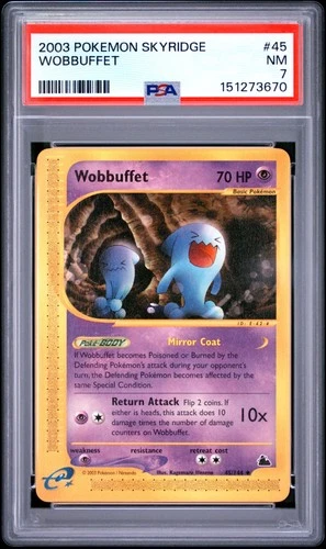2003 POKEMON SKYRIDGE #45 WOBBUFFET PSA 7