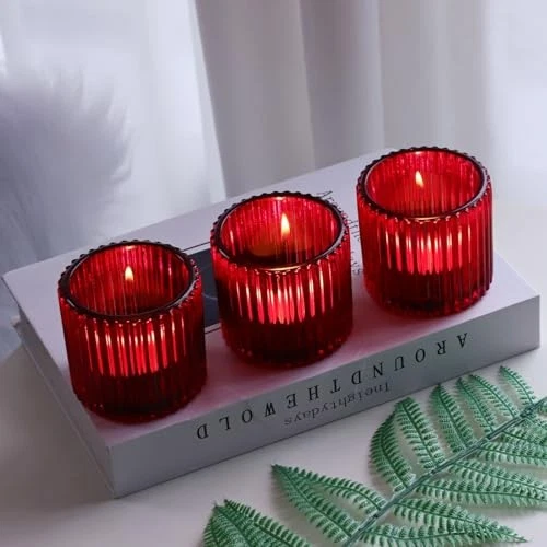  Candelabros Votivos para Navidad Decoración San Valentín, Vintage 6 Rojo Foto 2 de 4