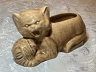 Vintage 1950’s McCoy Pottery Kitten Cat  w Yarn Ball Planter 348 A