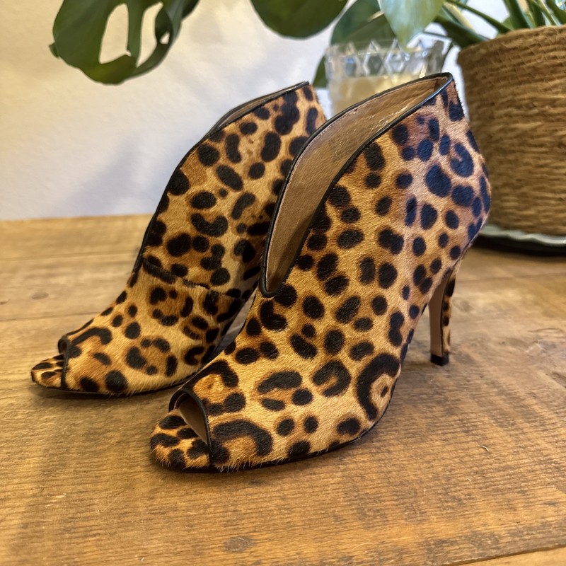 Halogen Peeptoe Cheetah Pumps Size 4M petite