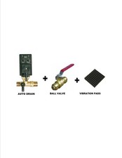 Air Compressor Accessory & Installation Kit, Auto Drain, Ball Valve & Vibration