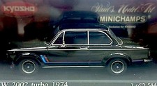 Minichamps Kyosho 1/43 BMW 2002 Turbo 1974 Black Diecast Model Car New