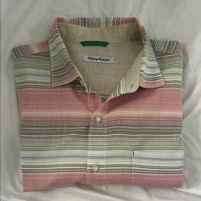 Tommy Bahama Multicolor Striped Men's Shirt Large