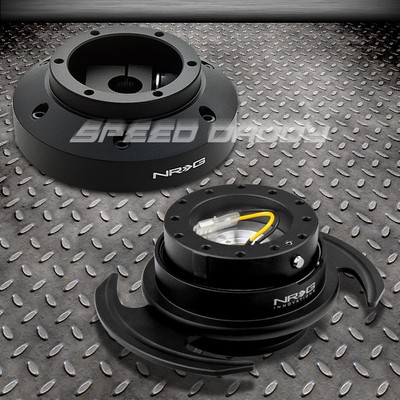 NRG STEERING WHEEL HUB+GEN 3.0 BLACK QUICK RELEASE FOR 01-08 MIT EVO 7-9 VII-IX