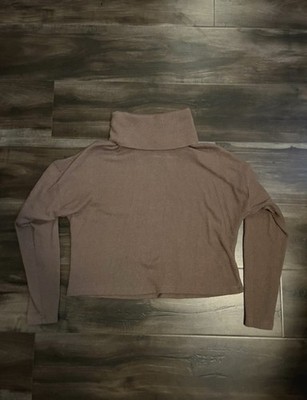 Gaze Women's Brown Knit Turtleneck Long Sleeve Solid Size XS