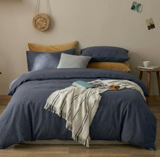 100 Pure Linen Duvet Cover Set   Soft Washed Linen Bedding, Breathable, Durable
