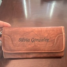 Silvia Gonzalez Brown Solid Folding Wallet With Credit Card Slots Key Chain