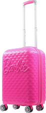 Barbie 22.5 Inch Carry on Luggage, Quilted Hardshell Rolling Suitcase with Spinn