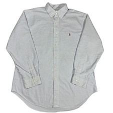 Blue White Striped Ralph Lauren Flesh Pony Button Down 16.5 / 32-33 Classic Fit