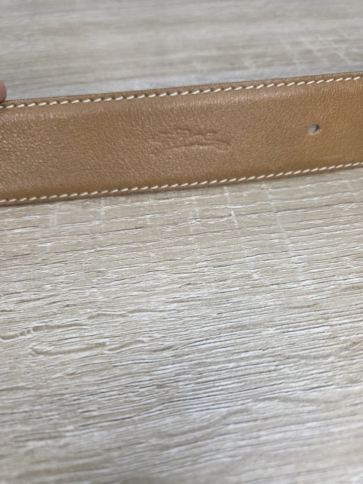 Cinturón Longchamp para mujer. Tostado/Cuero. Ver fotos para rango de tallas. M/L Hecho en Francia Foto 3 de 4