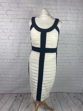 Jax Black White Bodycon Occasion Dress Sleeveless Size 14 Women's