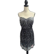 Vintage Trixxi Womens Sequin Dress Size 13 Sweetheart Neck Y2K Whimsigoth HOCO