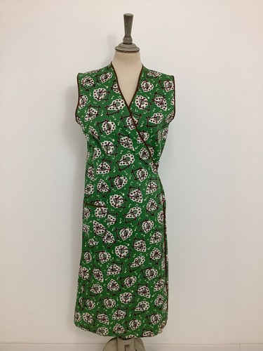 Vintage 1940s Frazerton CC41 wrap dress abstract utility WW2 apron housecoat #V2