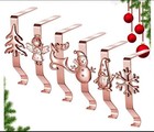 Christmas stockings Holiday set of 6 brand new unopened fireplace hangers rose g