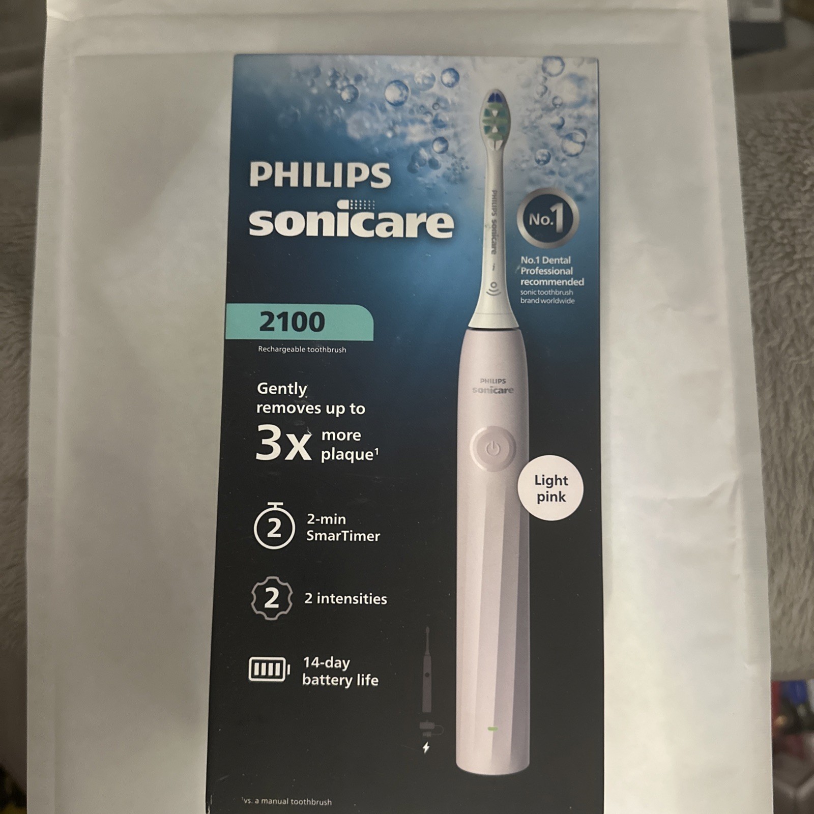 New Philips Sonicare 2100 Electric Toothbrush HX4021LP Light Pink ❤️🪥