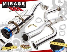 Godsnow Ss Cat Back Exhaust 4.5 Burn Tip Muffler For 96-00 Civic Hatchback D16