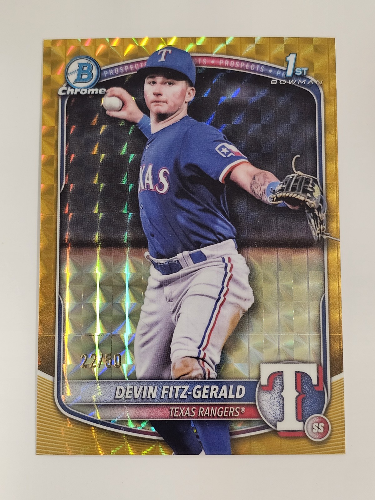 2025 Bowman Chrome - Prospects Devin Fitz-Gerald #BCP-158 Gold Geometric Ref /50
