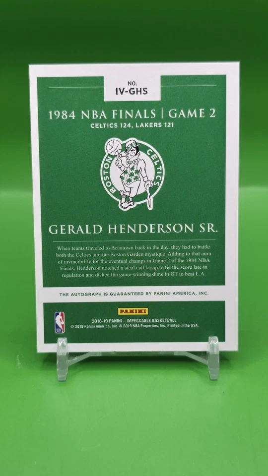 2018-19 Impeccable Gerald Henderson Sr /25  Panini Victory Signatures Celtics - Image 2 of 3