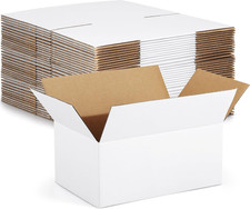 30-Pack White Corrugated Shipping Boxes 9X6X4 Inches for Small Business