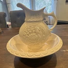 McCoy beige Ceramic Speckled Turkey Pitcher and Bowl Set, Glossy
