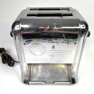 VTG Delta Pop Down Automatic Toaster Chrome Aluminum Art Deco Made in Winnipeg