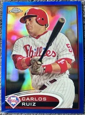 2012 Topps Chrome Carlos Ruiz Blue Refractor #/199 Philadelphia Phillies
