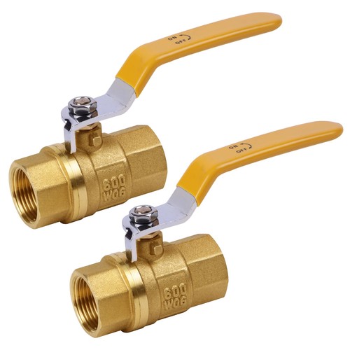 2 PCS 3/4 Inch Brass Ball Valve NPT Thread Full Port Water Shut Off 600 WOG