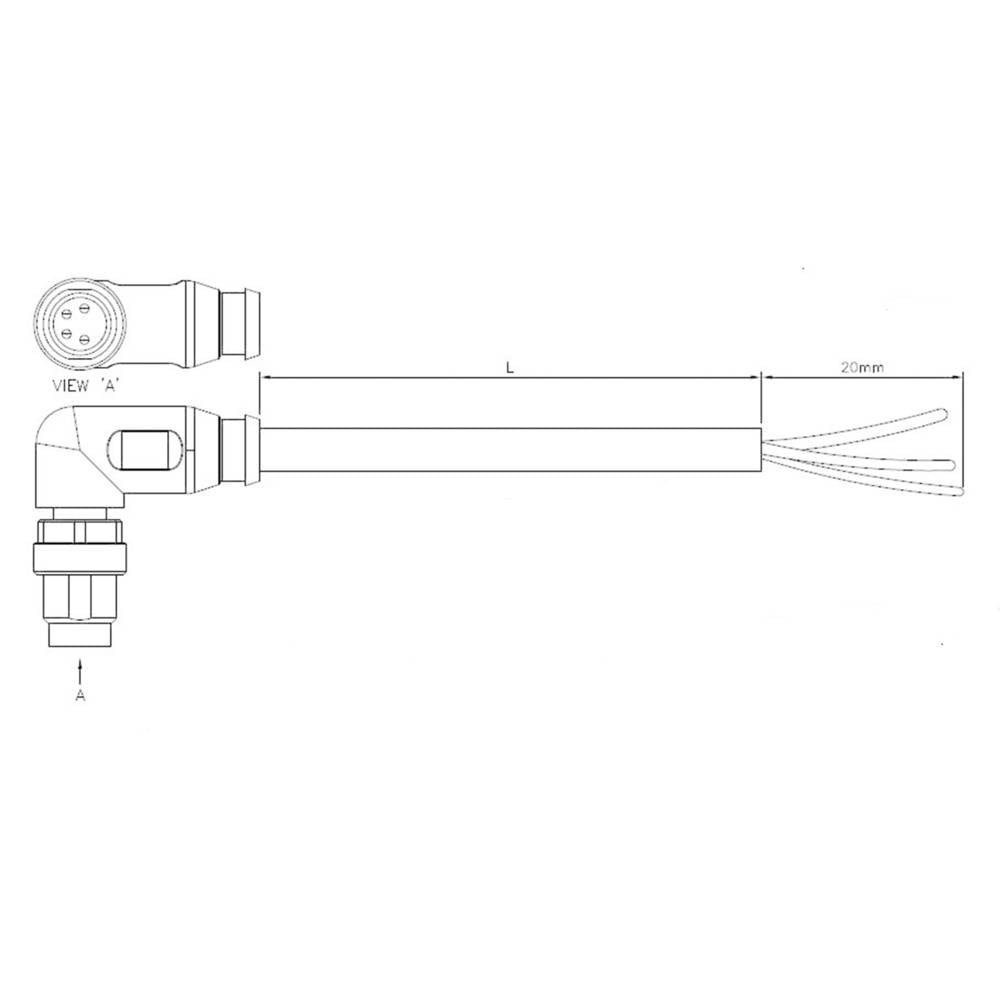 Подключение датчика TE 2273010-1-/Aktor-Steckverbinder, konfektioniert M8