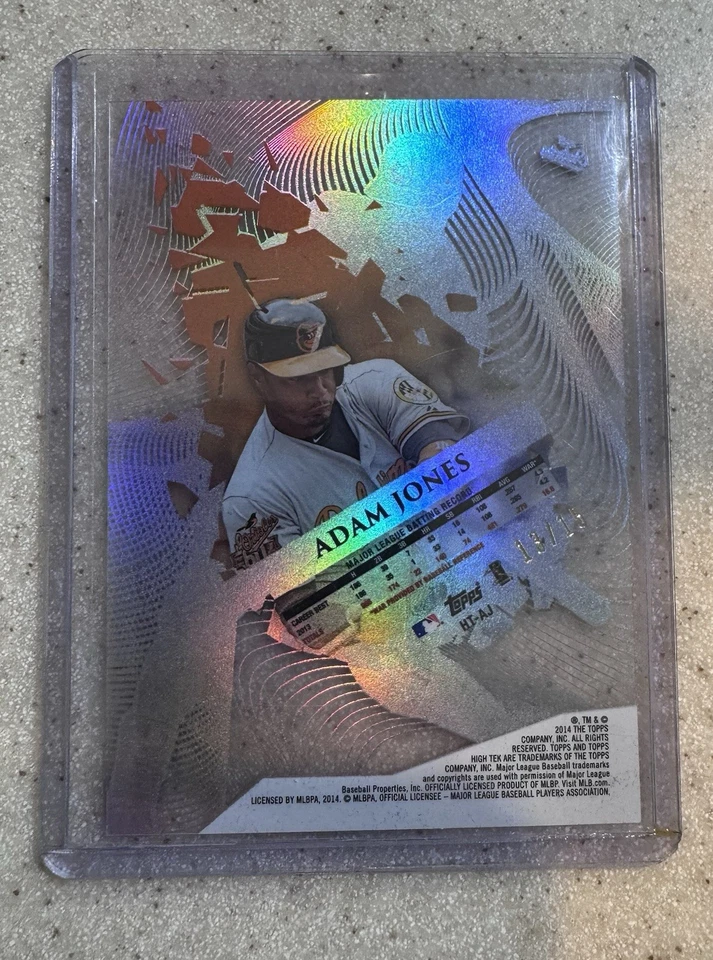 Imagen en blanco y negro paralelo Topps High Tek Adam Jones 2014 #13/15 Orioles Foto 2 de 3