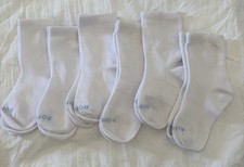 Bombas Kids Junior White Calf Socks Pack Of 6 Fits 8-11T NWOT